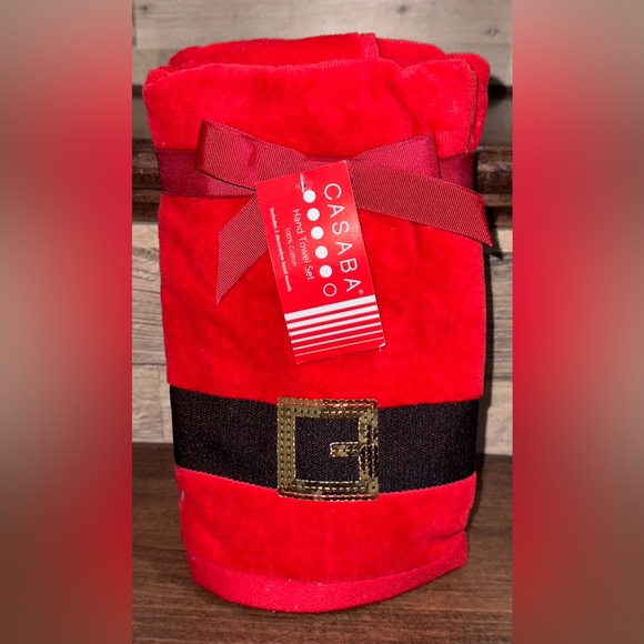 Super Cute SANTA ๐งโ๐ SUIT Hand Towels 100% Cotton Set of 2 - NEW - Picture 3 of 6